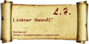 Linkner Hannó névjegykártya